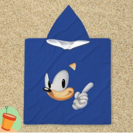 Dětská osuška pončo - Sonic Blue
