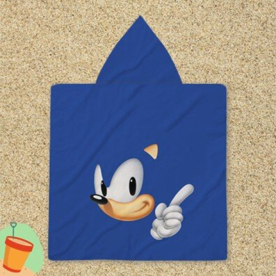 Dětská osuška pončo - Sonic Blue