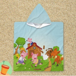 Ručník pončo - Three Little Pigs