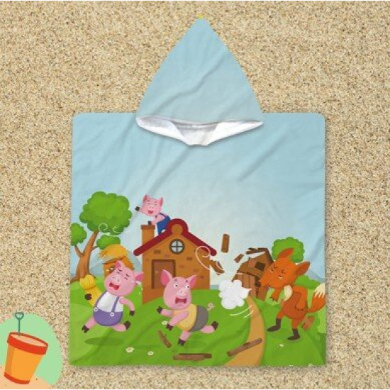 Ručník pončo - Three Little Pigs