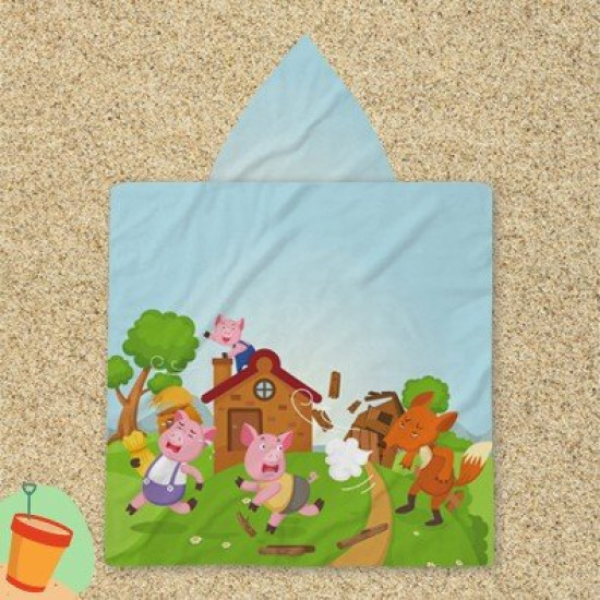 Ručník pončo - Three Little Pigs