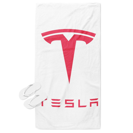 Plážový ručník 3D - Tesla Logo