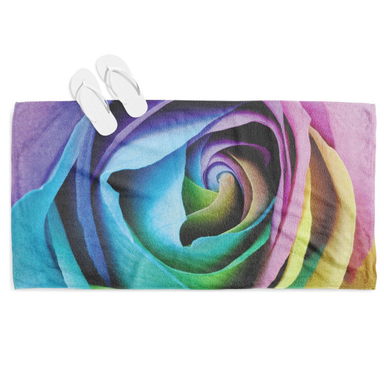 Plážový ručník 3D - Colorful Rose
