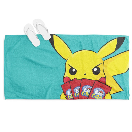 Plážový ručník - Pokémon Pikachu Cards