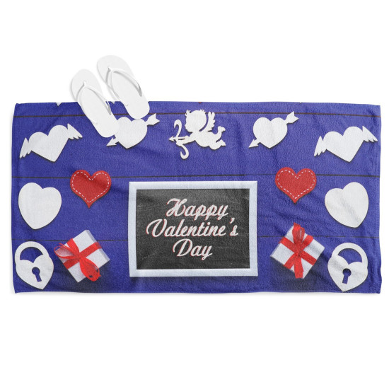 Osuška plážová - Happy Valentine Day