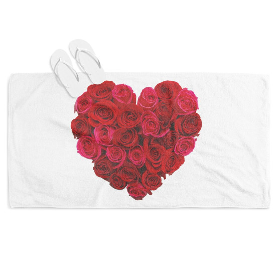 Osuška plážová - Heart of Roses