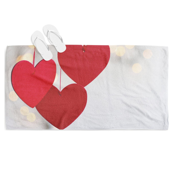 Plážový ručník - Hanging Hearts