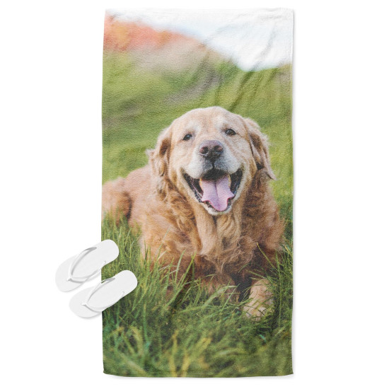 Plážový ručník - Golden Retriever
