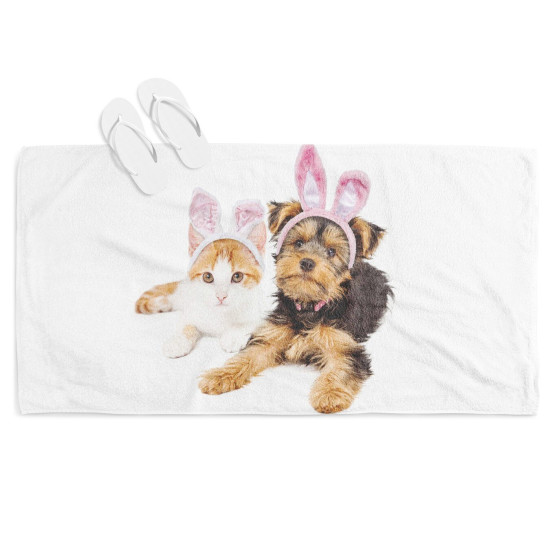 Plážová osuška - Easter Dog And Cat