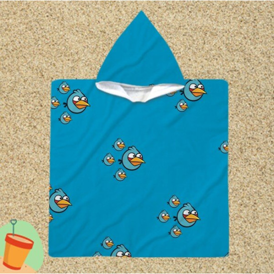 Pončo ručník pro děti - Angry Birds Blue
