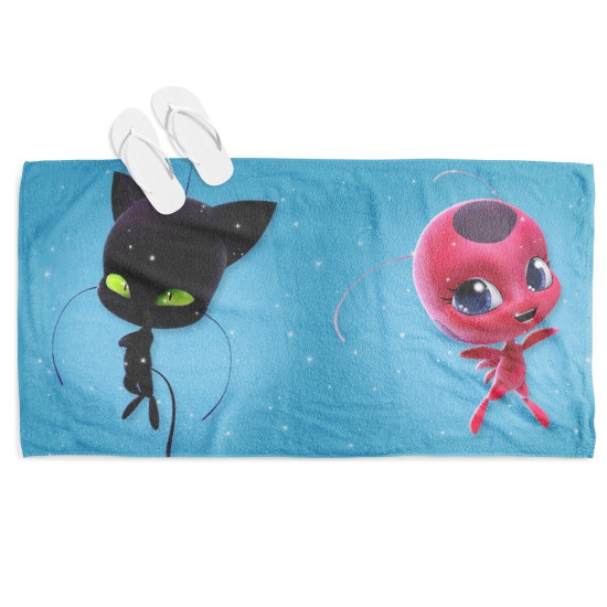 Plážová osuška 3D - Tikki and Plagg 