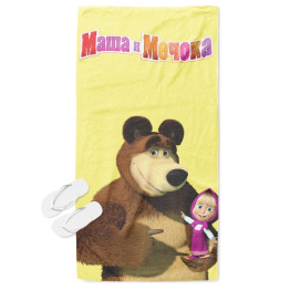 Osuška plážová 3D - Masha and Bear Hug