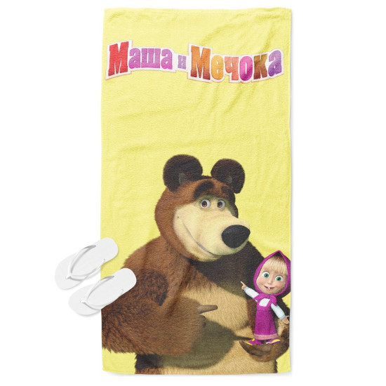 Osuška plážová 3D - Masha and Bear Hug