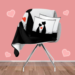 Dárková sada deka + 2 polštáře - Cats Love