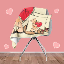 Dárková sada deka + 2 polštáře - Bear In Love