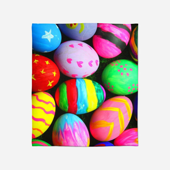 Fleecová Velikonoční deka - Colorul Easter Eggs