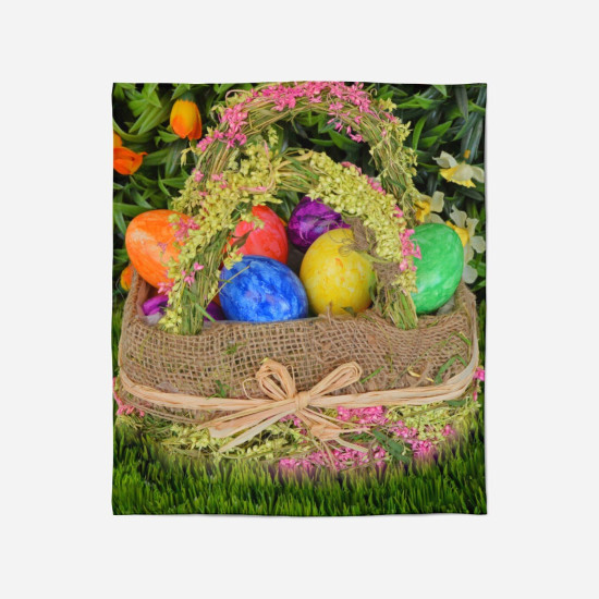 Teplá Velikonoční deka - Eggs in a Basket