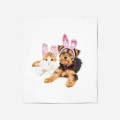 Fleecová Velikonoční deka - Easter Dog And Cat