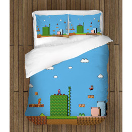 Povlečení Super Mario - Super Mario Blue Background