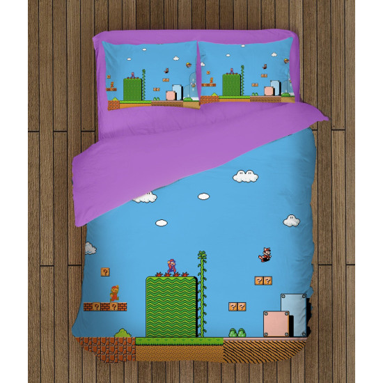 Povlečení Super Mario - Super Mario Blue Background