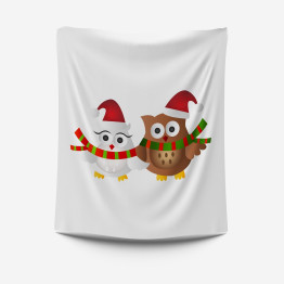 Luxusní Vánoční deka - Owl Couple
