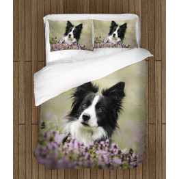 Lůžkoviny - Collie and Flowers