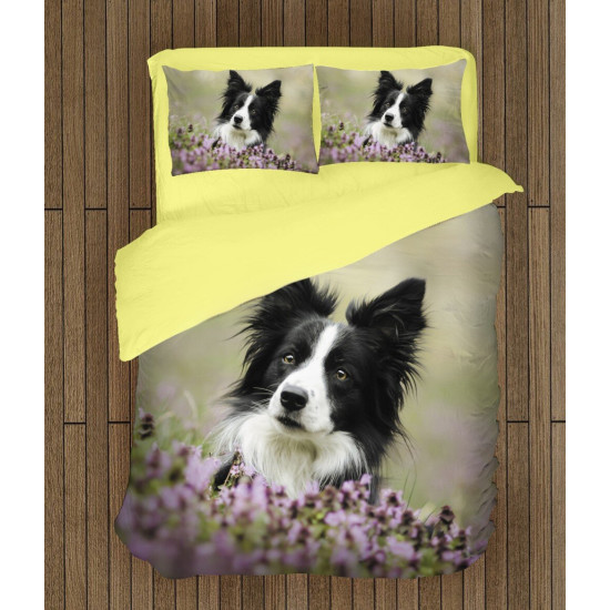 Lůžkoviny - Collie and Flowers