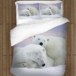 3D ložní prádlo - White Bears