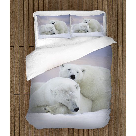 3D ložní prádlo - White Bears