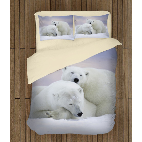 3D ložní prádlo - White Bears