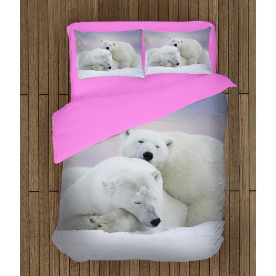3D ložní prádlo - White Bears