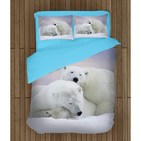 3D ložní prádlo - White Bears