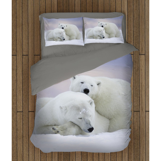 3D ložní prádlo - White Bears