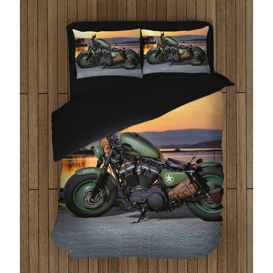 Povlečení motorka - Harley-Davidson Green