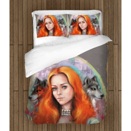 3D přikrývka - Girl With Wolves