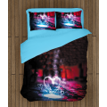 3D ložní soupravy s přikrývkou - Neon Heart