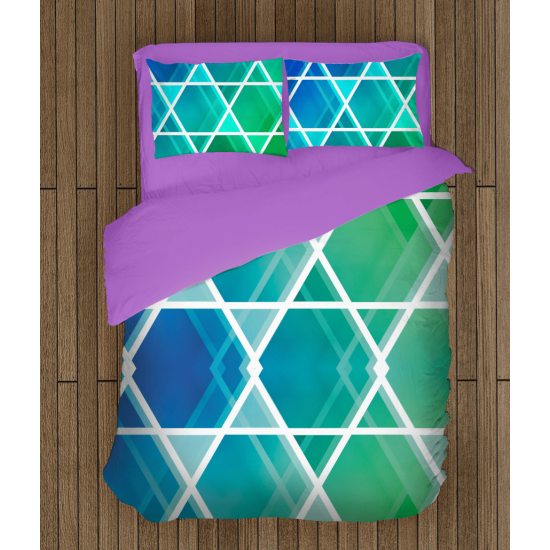 3D povlečení s přikrývkou - Rombs In Blue