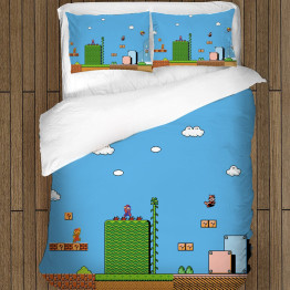 Ložní soupravy s přikrývkou - Super Mario Blue Background