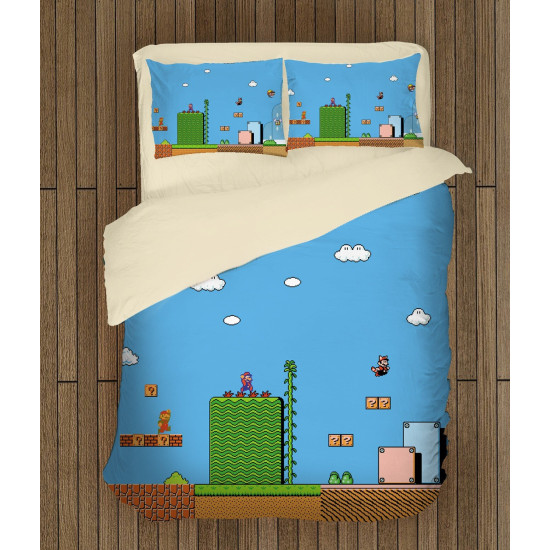 Ložní soupravy s přikrývkou - Super Mario Blue Background