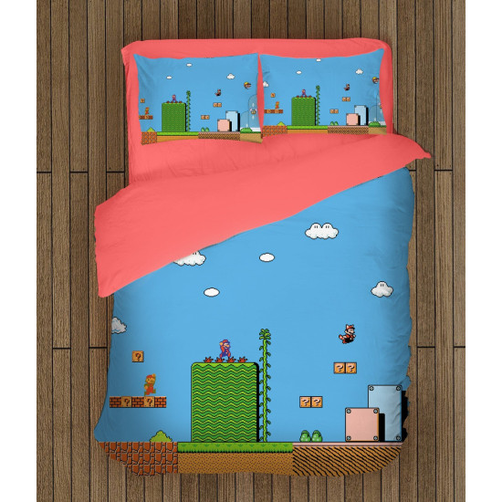 Ložní soupravy s přikrývkou - Super Mario Blue Background