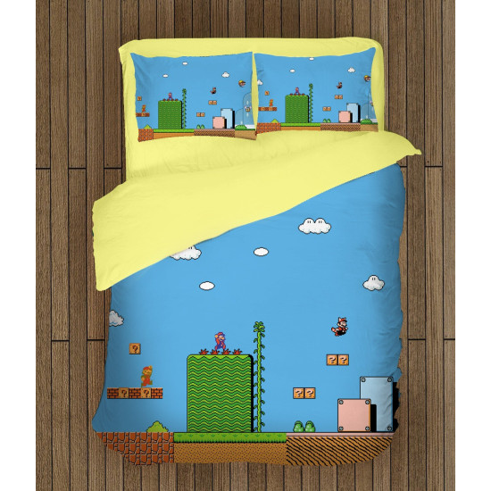 Ložní soupravy s přikrývkou - Super Mario Blue Background