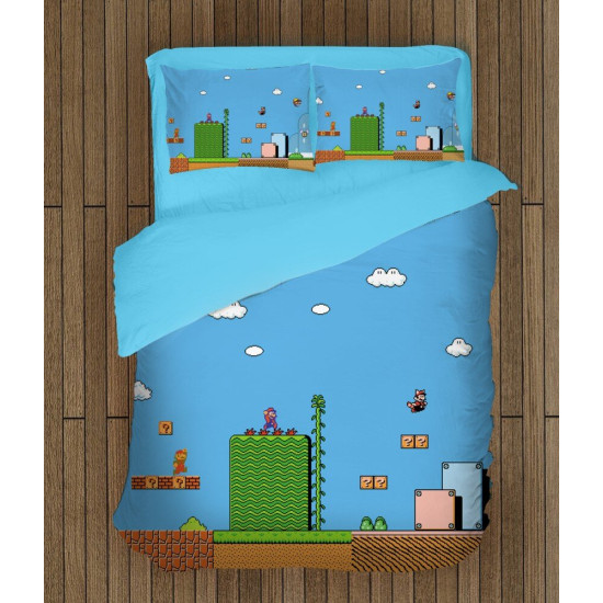Ložní soupravy s přikrývkou - Super Mario Blue Background