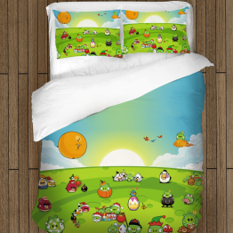 Moderní dětské povlečení - Angry Birds and Friends