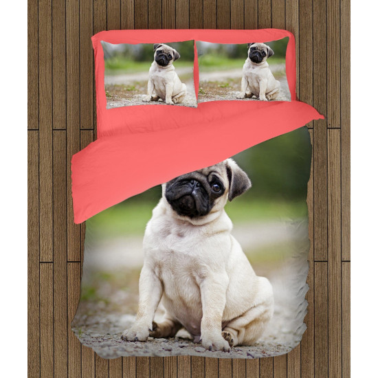 Povlečení s přikrývkou - Mops