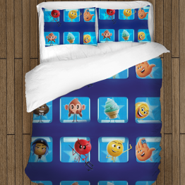 Moderní modré povlečení - Emoticons