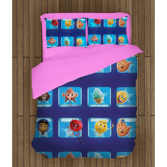 Moderní modré povlečení - Emoticons