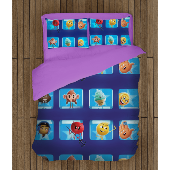 Moderní modré povlečení - Emoticons