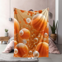 Oranžová deka - Orange bubbles