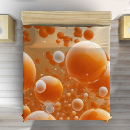Oranžový přehoz přes postel - Orange bubbles