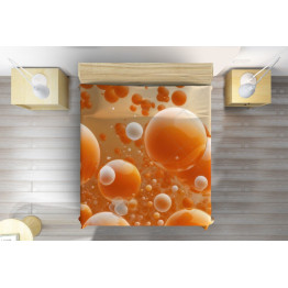 Oranžový přehoz přes postel - Orange bubbles